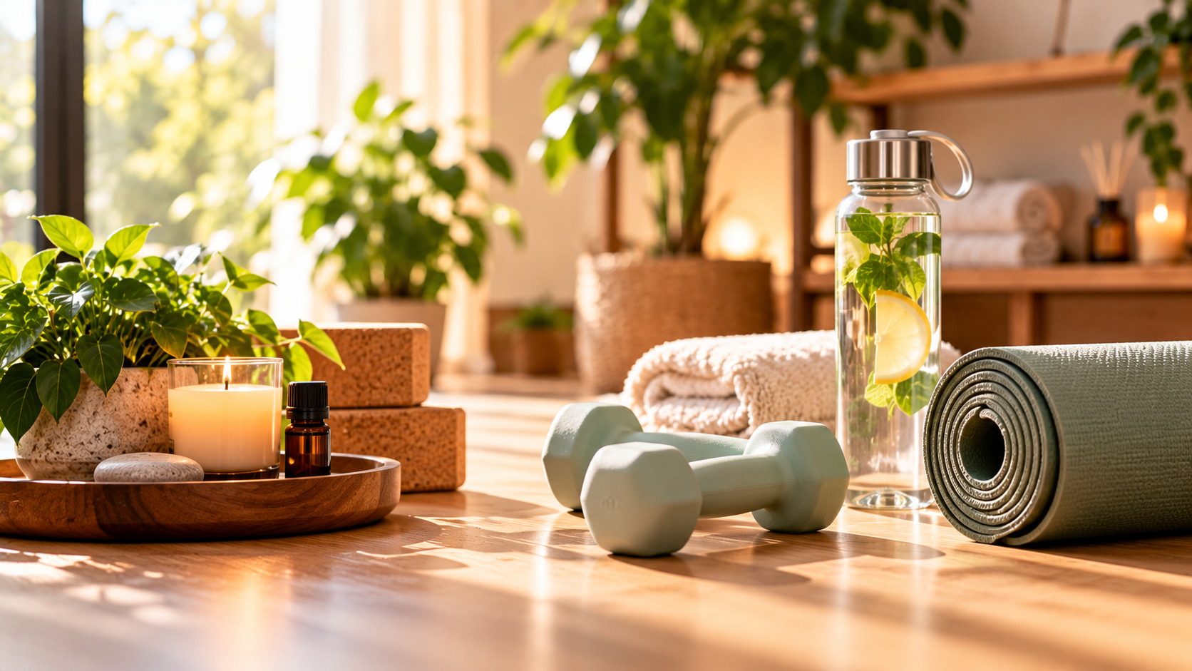 Wellness yoga and relaxation space